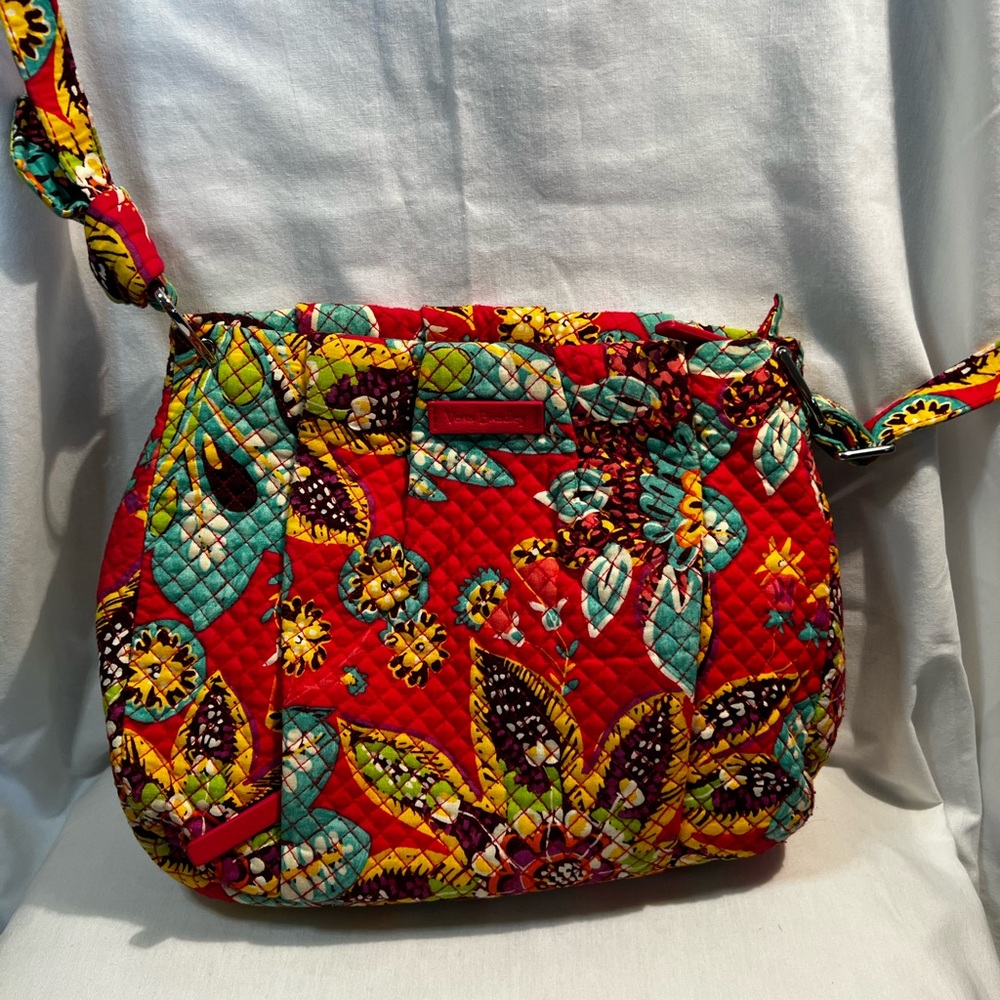 Vera Bradley Quilted Hadley Crossbody Bag in Red, Turquoise, Yellow